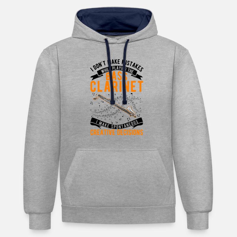 Clarinette basse Choix créatifs - Sweat à capuche contrasté - gris chiné/bleu marine