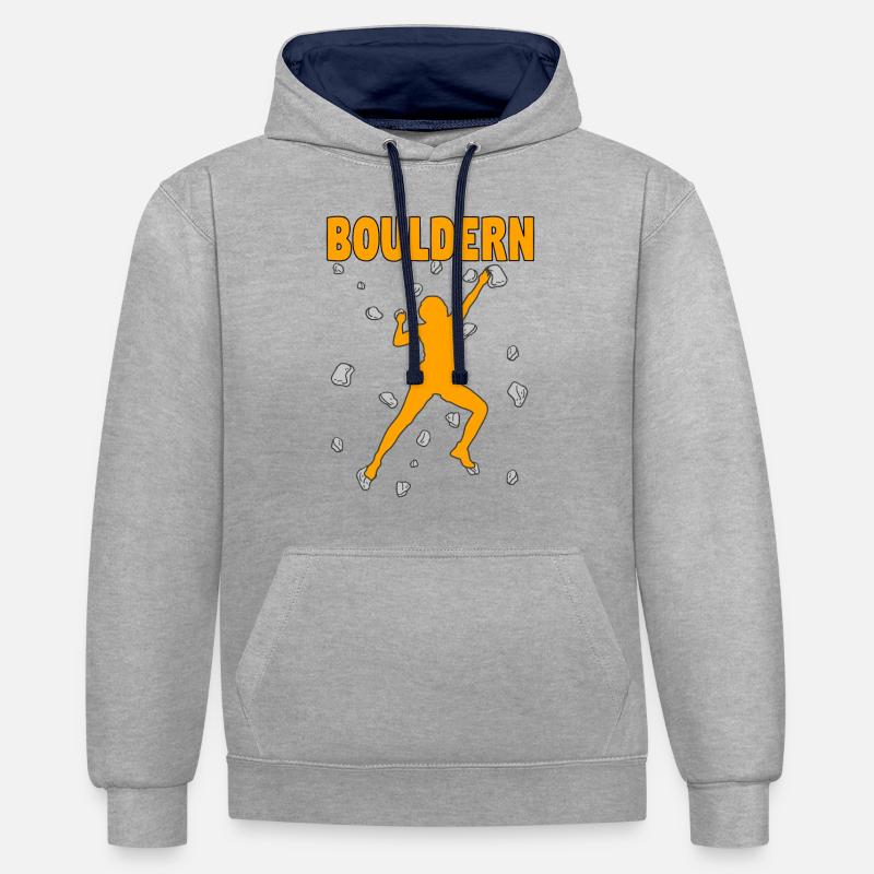 Bloc Bloc Escalade Bloc Bloc - Sweat à capuche contrasté - gris chiné/bleu marine