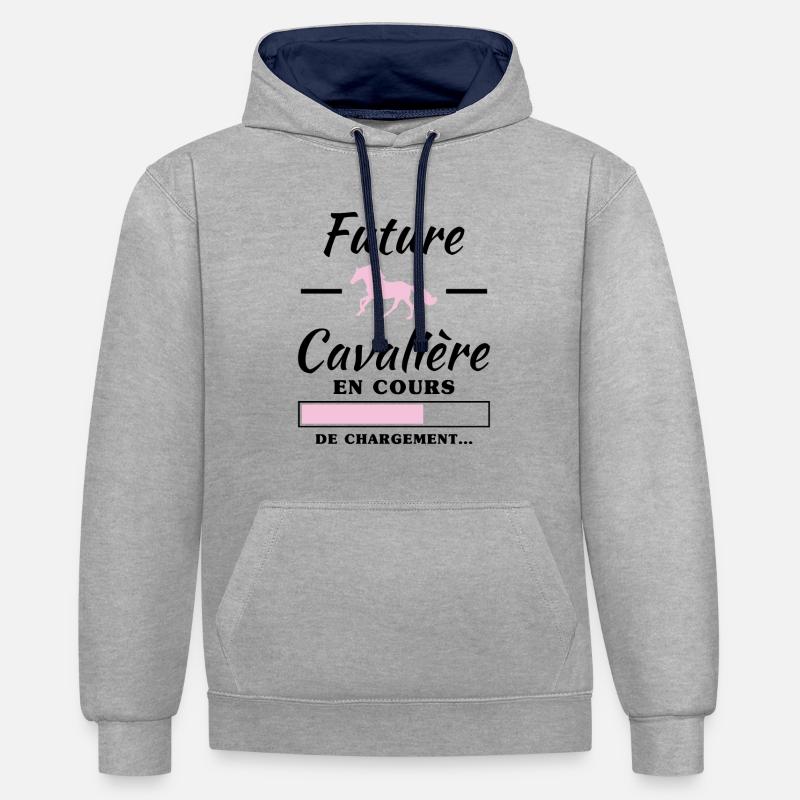 future cavalière - spécial maternité - Sweat à capuche contrasté - gris chiné/bleu marine