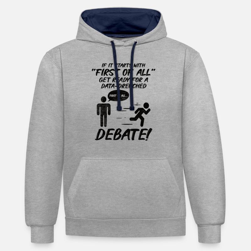 Debattierrede Debattierer Rederedner Geschenkidee - Kontrast-Hoodie - Grau meliert/Navy
