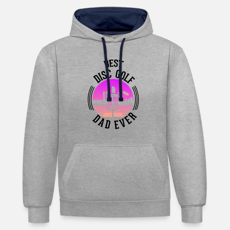 Discgolf Wurfscheibe Disc Golf - Contrast hoodie - heather grey/navy