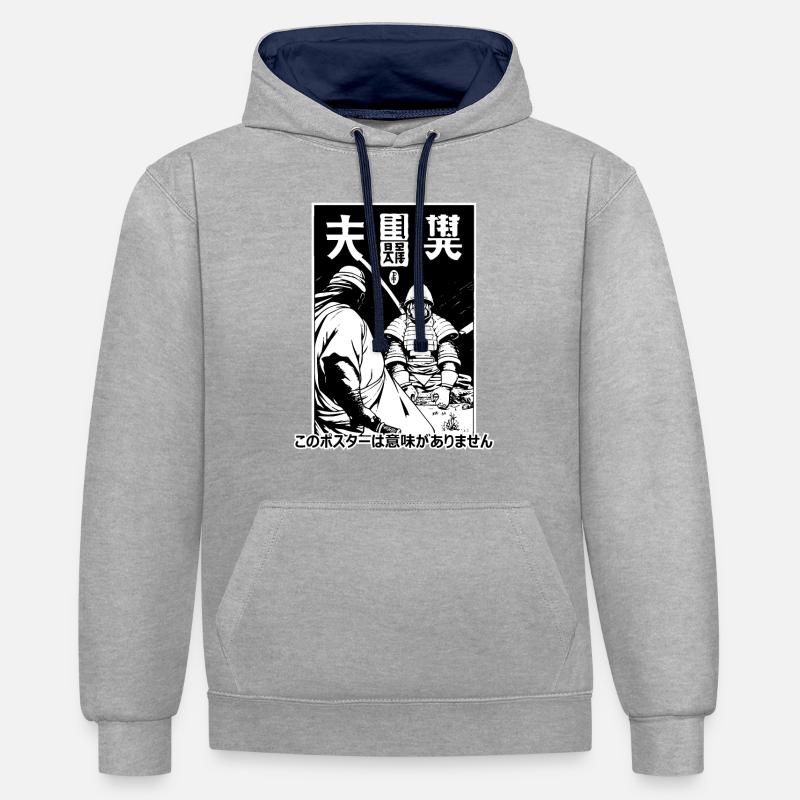 This poster doesn't make sense - Contrast hoodie - heather grey/navy