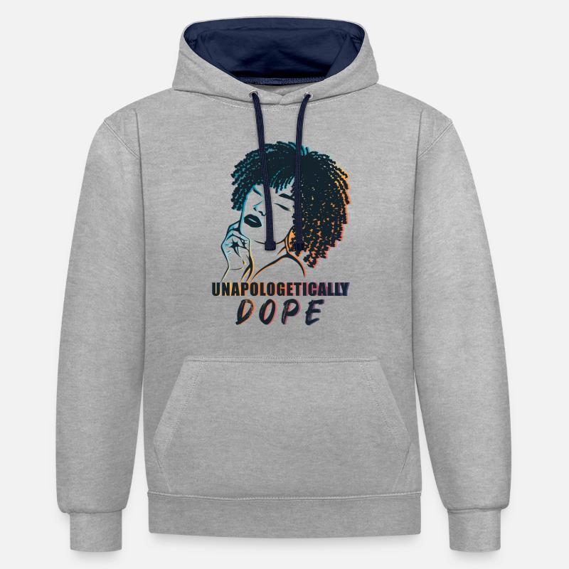 Déclaration forte carrément cool - Sweat à capuche contrasté - gris chiné/bleu marine