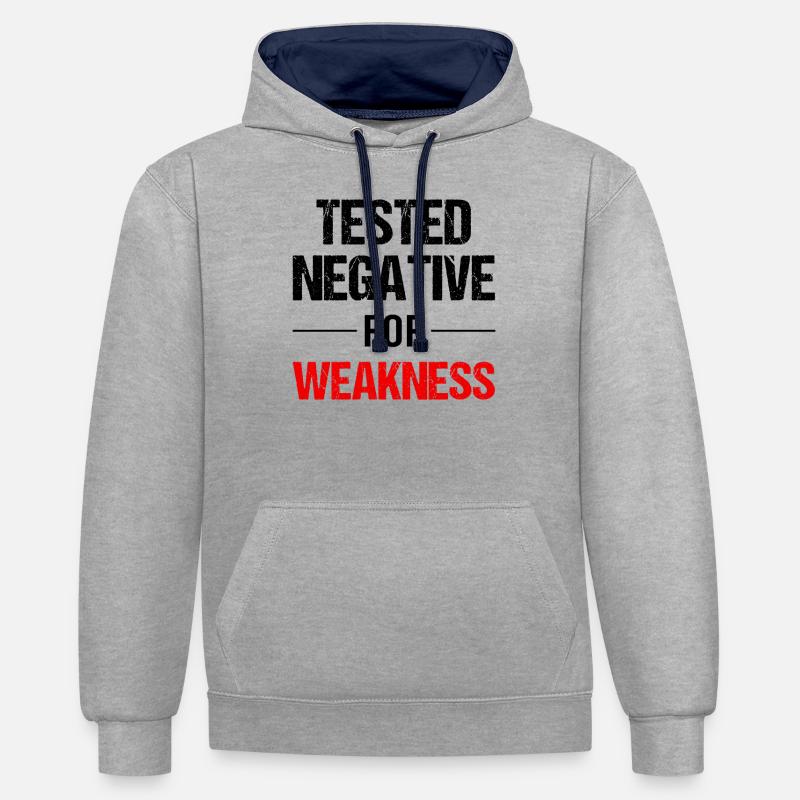 Résistance : Faiblesse indétectable - Sweat à capuche contrasté - gris chiné/bleu marine
