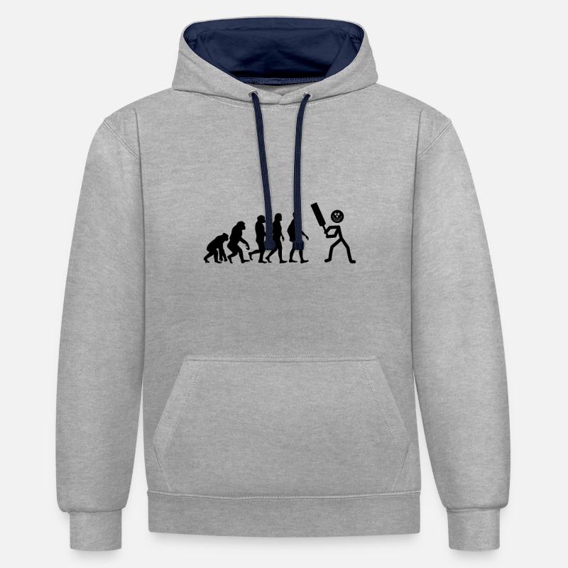 Drôle d’évolution de cricket - Sweat à capuche contrasté - gris chiné/bleu marine