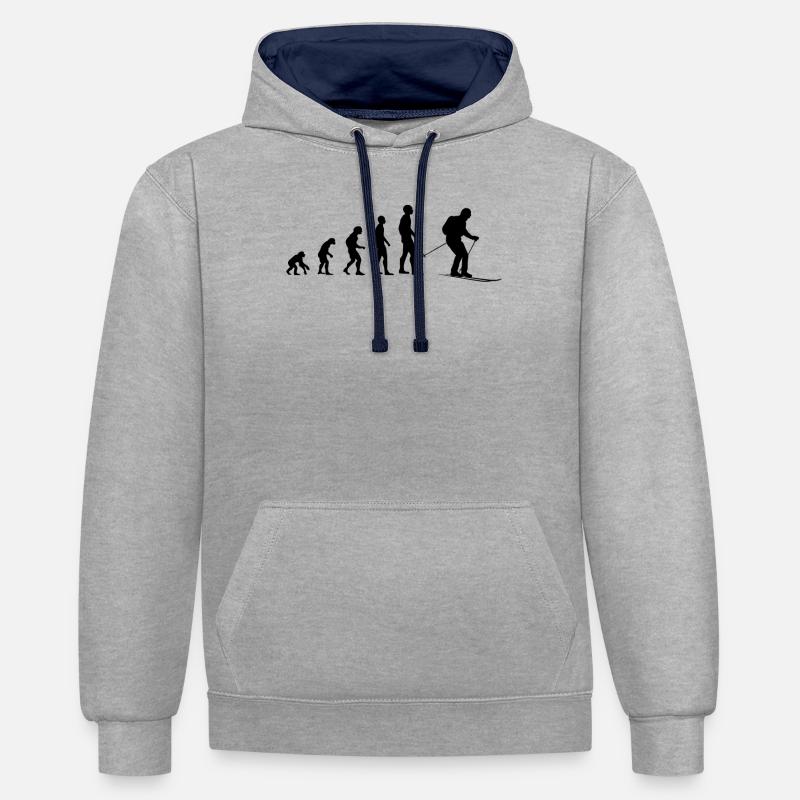 Evolution Skier Gift - Contrast hoodie - heather grey/navy
