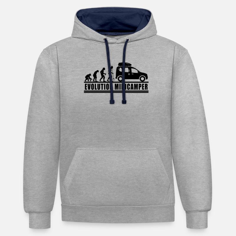 Evolution Minicamper Camping-Camper Microcamper - Contrast hoodie - heather grey/navy