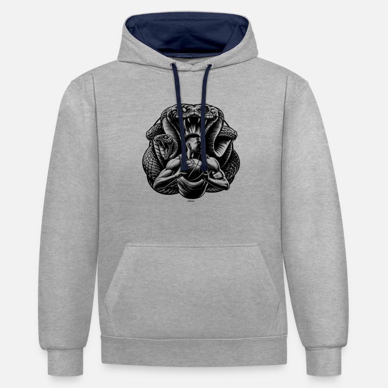 MENTALITÉ DE HARICOT DE KOBE DE MAMBA DE BASKET-BALL NOIR - Sweat à capuche contrasté - gris chiné/bleu marine
