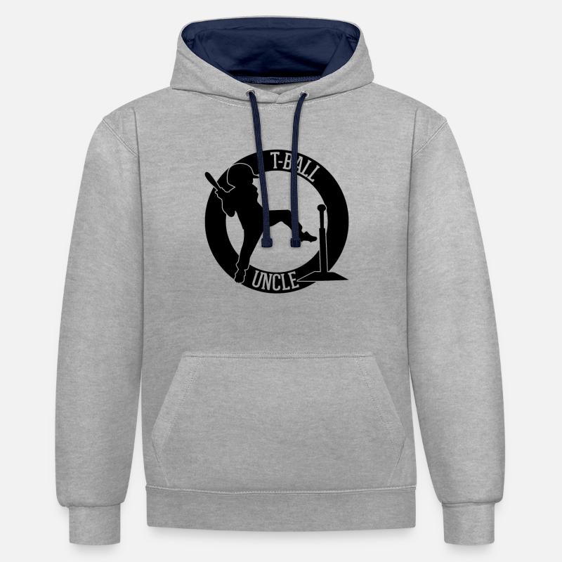 T-Ball Oncle Teeball Oncle - Sweat à capuche contrasté - gris chiné/bleu marine