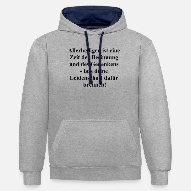 Don pour l’éternité - Sweat à capuche contrasté - gris chiné/bleu marine