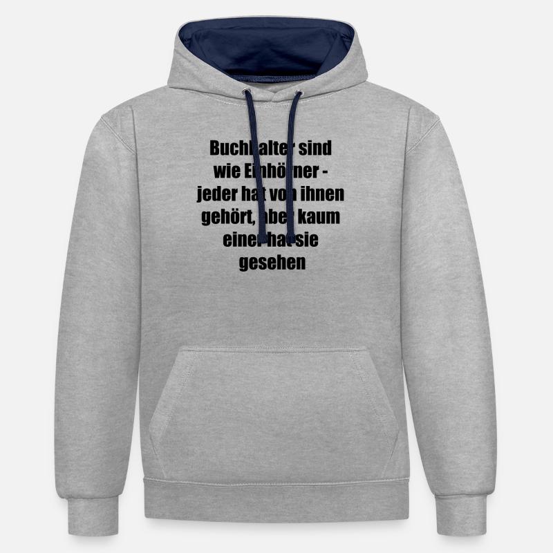Légende parmi les comptables Don - Sweat à capuche contrasté - gris chiné/bleu marine