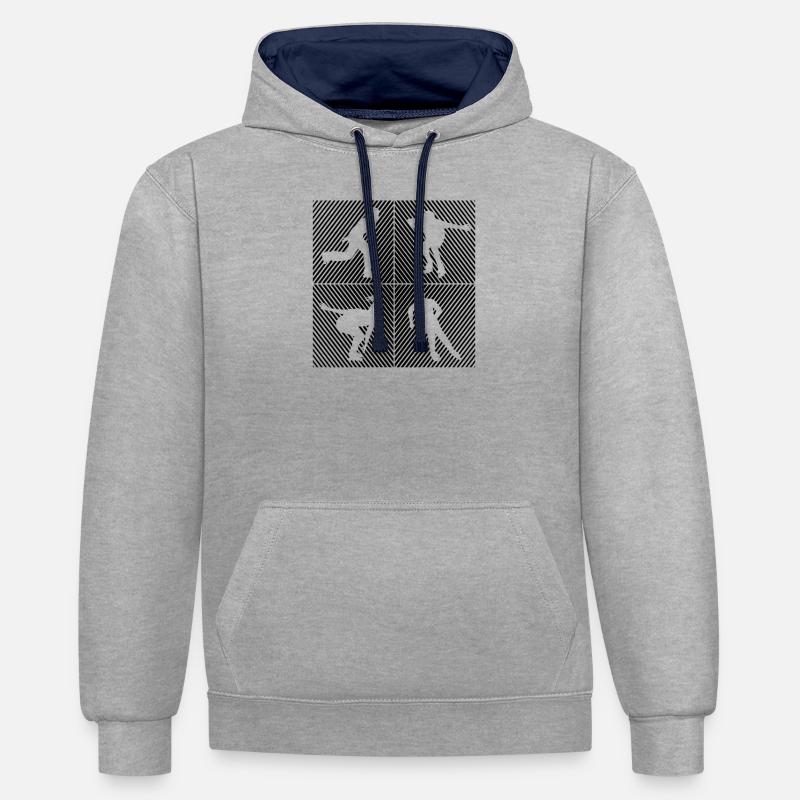 Rollers Rollers Rollers Rollers - Sweat à capuche contrasté - gris chiné/bleu marine