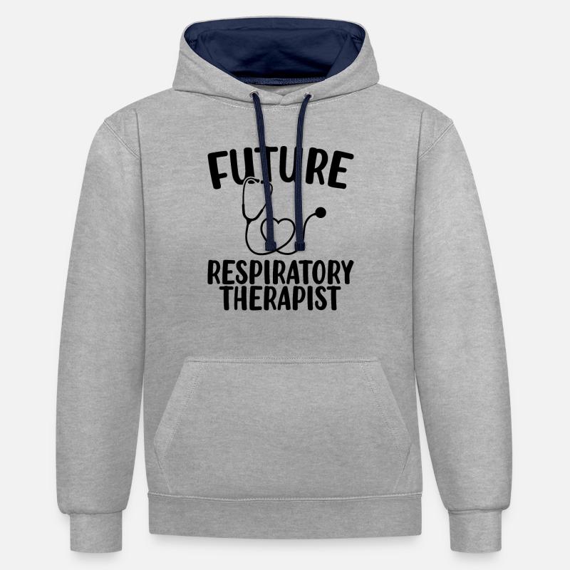 Appréciation du futur inhalothérapeute RT Lung - Sweat à capuche contrasté - gris chiné/bleu marine
