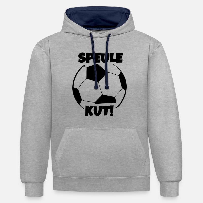 Speule Kut - Sweat à capuche contrasté - gris chiné/bleu marine