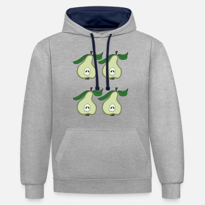 Les moitiés de poire quadruplent - Sweat à capuche contrasté - gris chiné/bleu marine