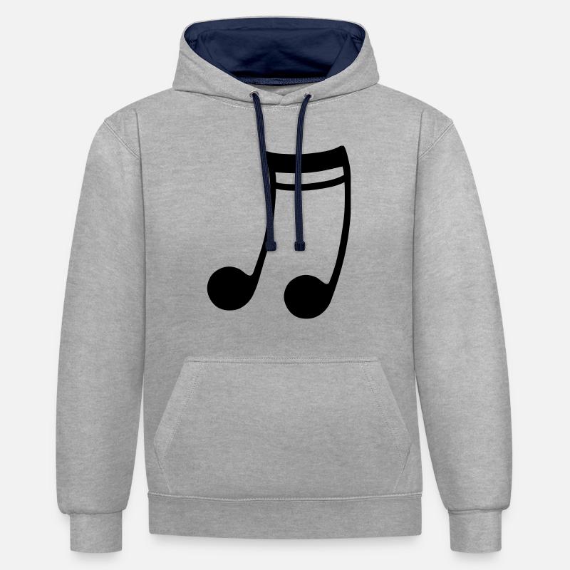 Note - Kontrast-Hoodie - Grau meliert/Navy