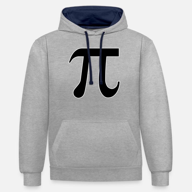 pi π - Sweat à capuche contrasté - gris chiné/bleu marine