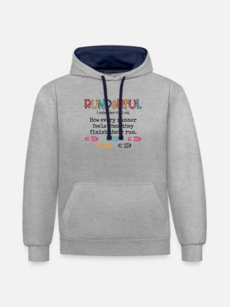 Runderful Running Definition - Kontrast-Hoodie - Grau meliert/Navy