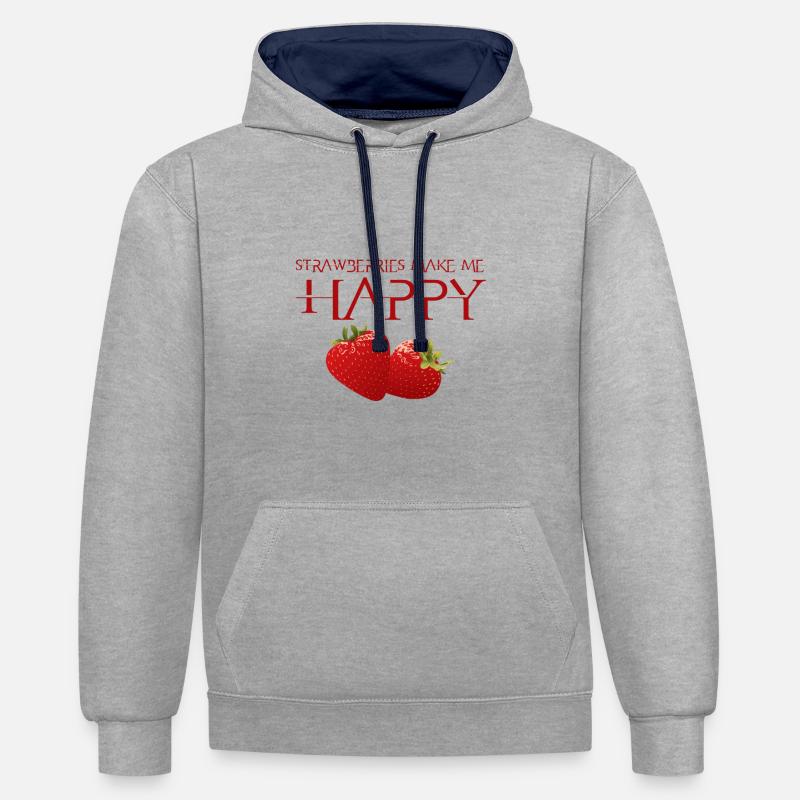 Fraise - Sweat à capuche contrasté - gris chiné/bleu marine