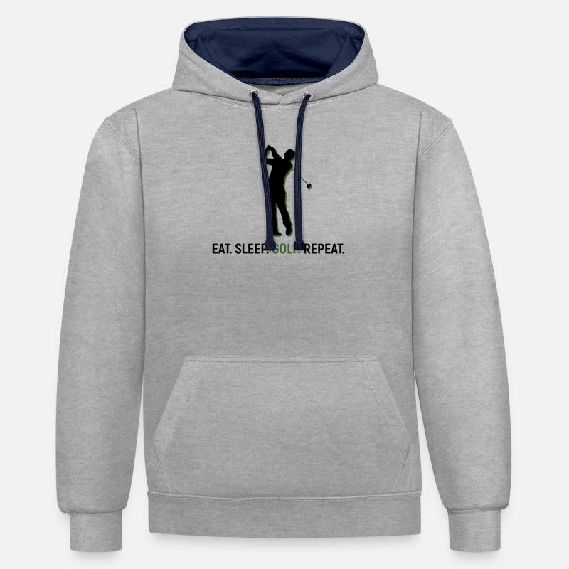 Golf golfeurs - Sweat à capuche contrasté - gris chiné/bleu marine