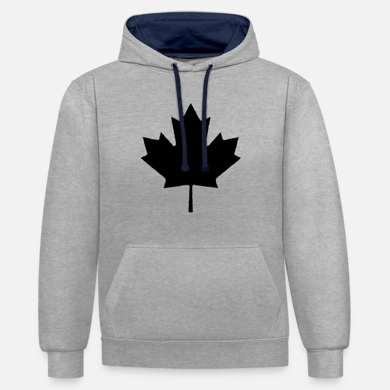Feuille d'érable - Sweat à capuche contrasté - gris chiné/bleu marine