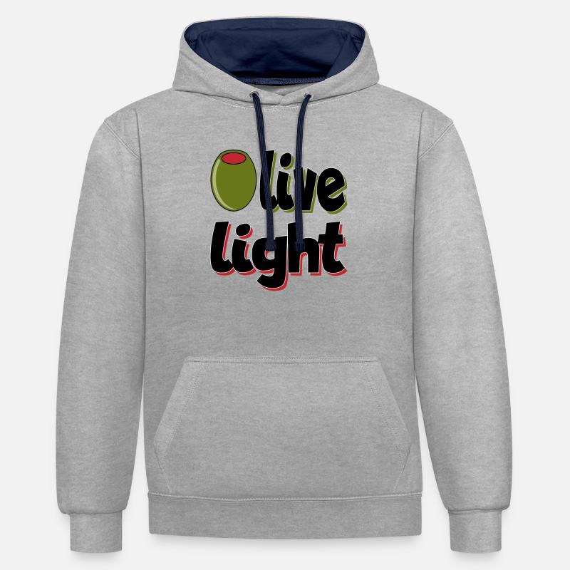 Olive LIght - Sweat à capuche contrasté - gris chiné/bleu marine