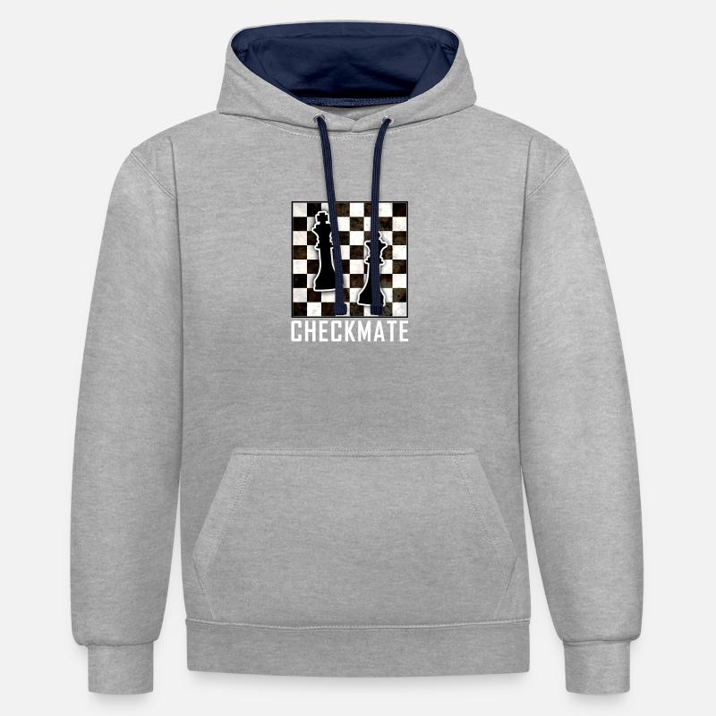 Checkmate - schachmatt - Sweat à capuche contrasté - gris chiné/bleu marine