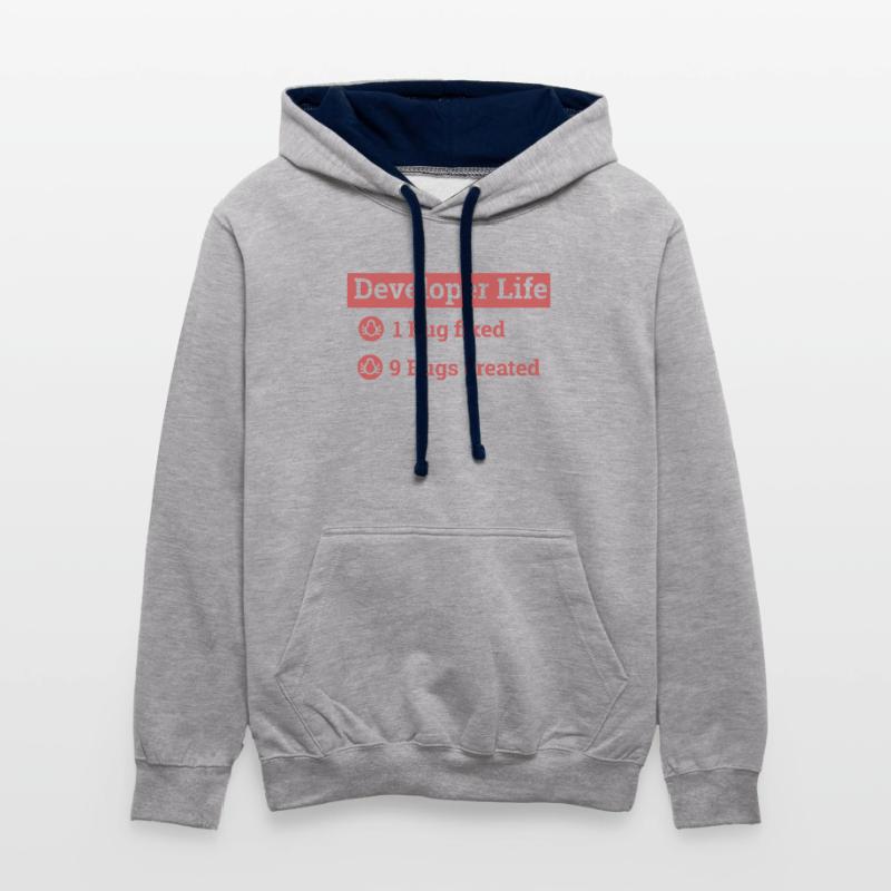 "Developer life" | Programmer, Programmer Contrast hoodie