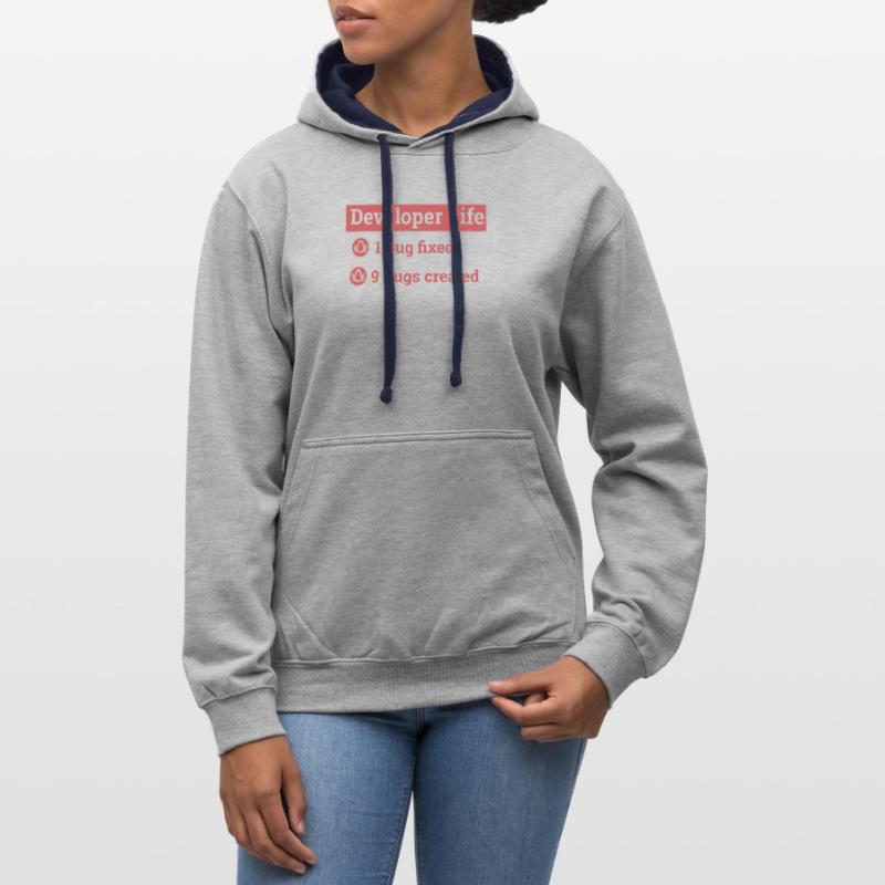 "Developer life" | Programmer, Programmer Contrast hoodie