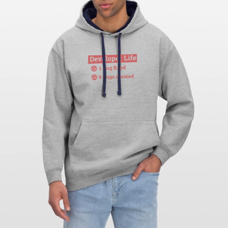 "Developer life" | Programmer, Programmer Contrast hoodie