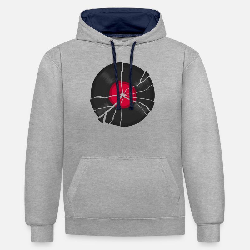 Gebrochen disco de Vinilo LP - Sweat à capuche contrasté - gris chiné/bleu marine