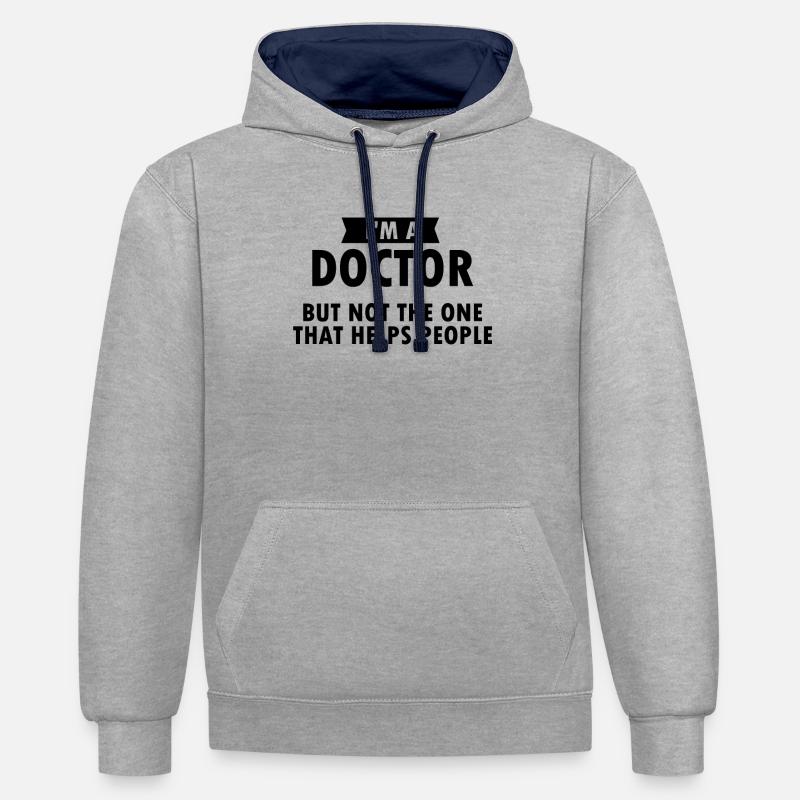 Mathematician Gift Docktor PhD Math Student - Contrast hoodie - heather grey/navy