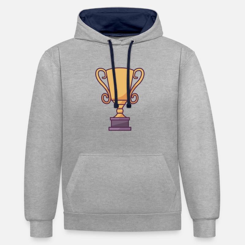 Trophée de course - Sweat à capuche contrasté - gris chiné/bleu marine