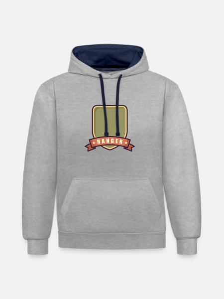 Ranger-Abzeichen - Kontrast-Hoodie - Grau meliert/Navy