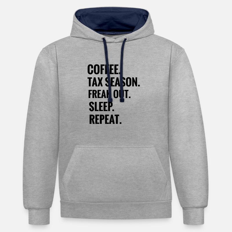 Comptabilité | Comptable comptable Comptable Comptable - Sweat à capuche contrasté - gris chiné/bleu marine