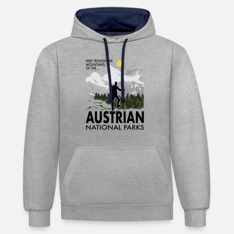 Austria Austrian Austria Austria - Contrast hoodie - heather grey/navy