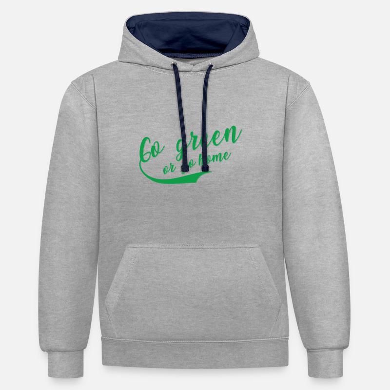 Durabilité - Sweat à capuche contrasté - gris chiné/bleu marine