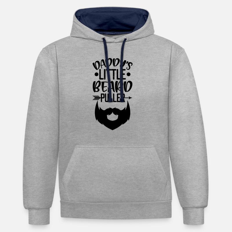Daddy's Little Beard Puller Onesie - Kontrast-Hoodie - Grau meliert/Navy