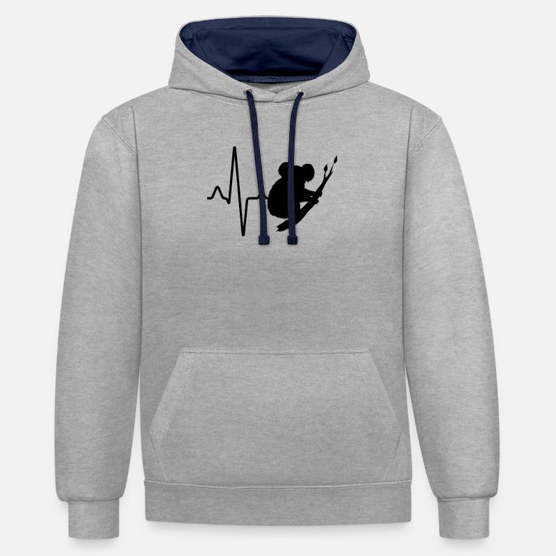 Koala Heartbeat - Sweat à capuche contrasté - gris chiné/bleu marine