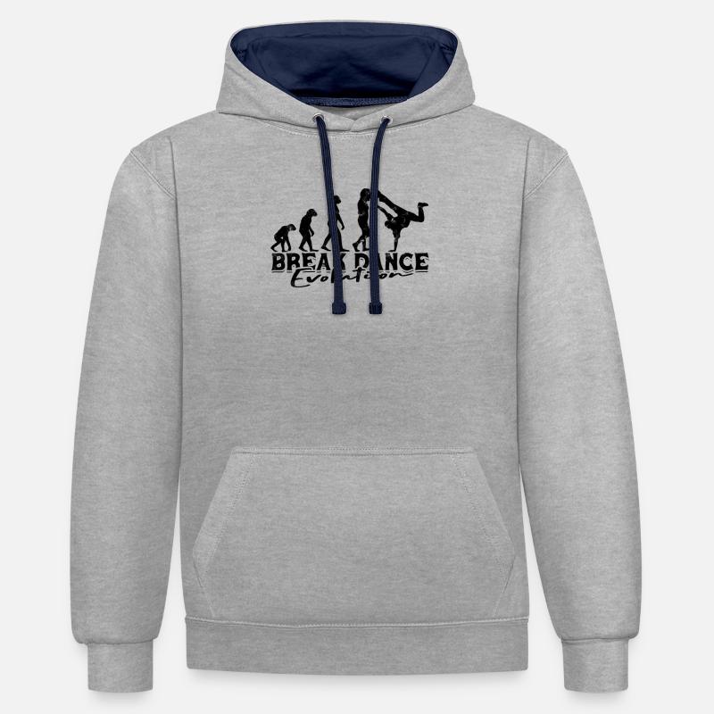 Break Dance Evolution - Breakdance - Kontrast-Hoodie - Grau meliert/Navy