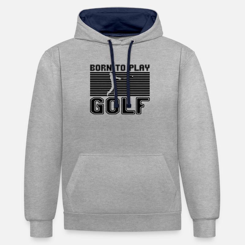 Golfe - Sweat à capuche contrasté - gris chiné/bleu marine