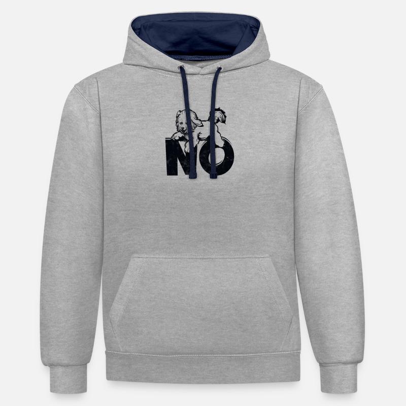 Non - blanc - Sweat à capuche contrasté - gris chiné/bleu marine