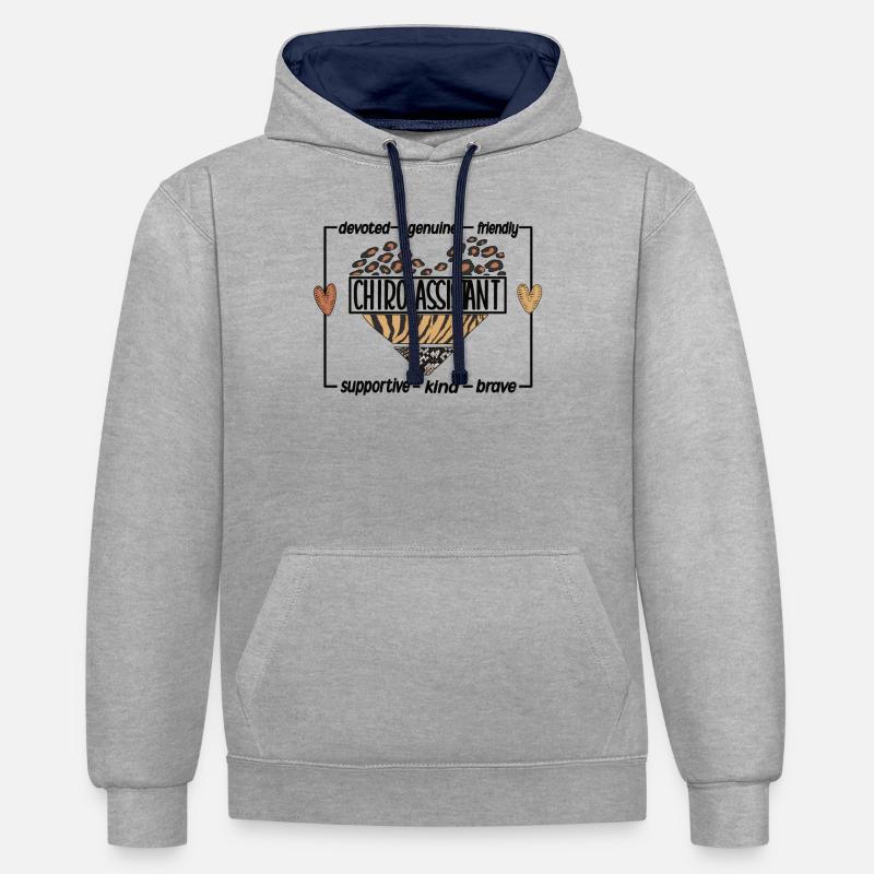 Chiropractic Assistant Chiropractic Assistant - Contrast hoodie - heather grey/navy