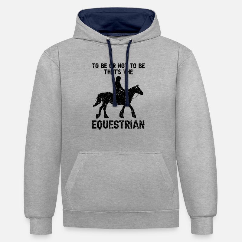Conception Clydesdale pour clydesdale Riders - Sweat à capuche contrasté - gris chiné/bleu marine