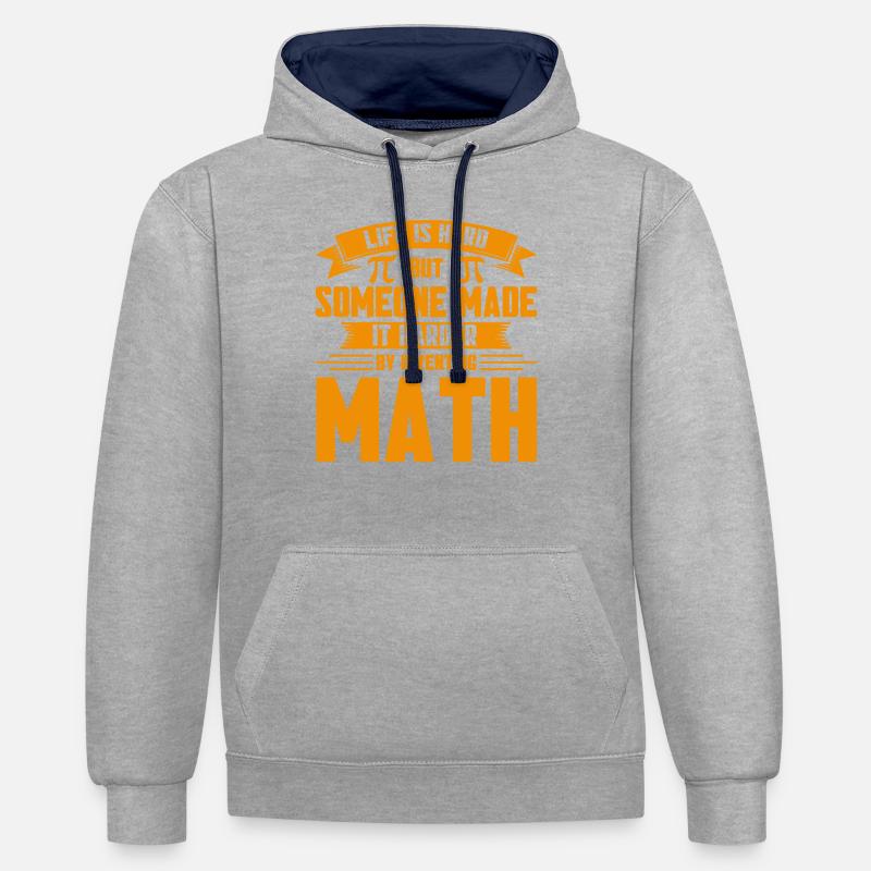 Math Mathematics Science Math Gift - Contrast hoodie - heather grey/navy