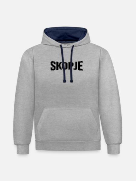 Skopje - Contrast hoodie - heather grey/navy