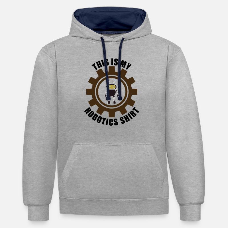 Robotics Engineer Mechanic Funny Robot - Contrast hoodie - heather grey/navy