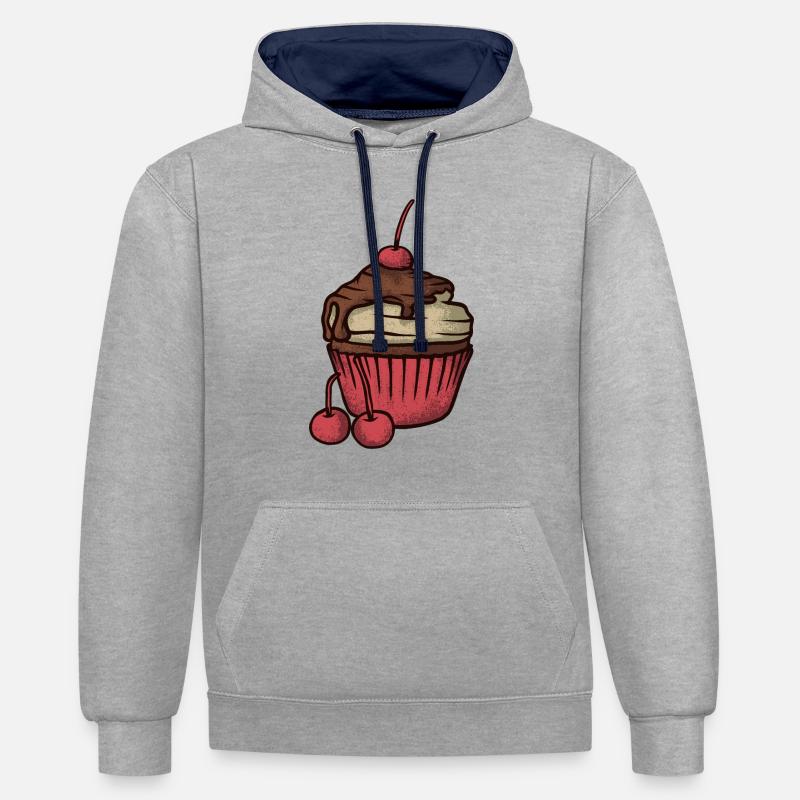 Cupcake - Contrast hoodie - heather grey/navy