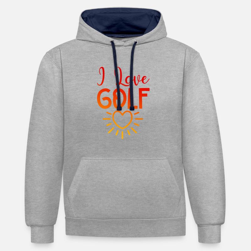 J’adore le golf - Sweat à capuche contrasté - gris chiné/bleu marine
