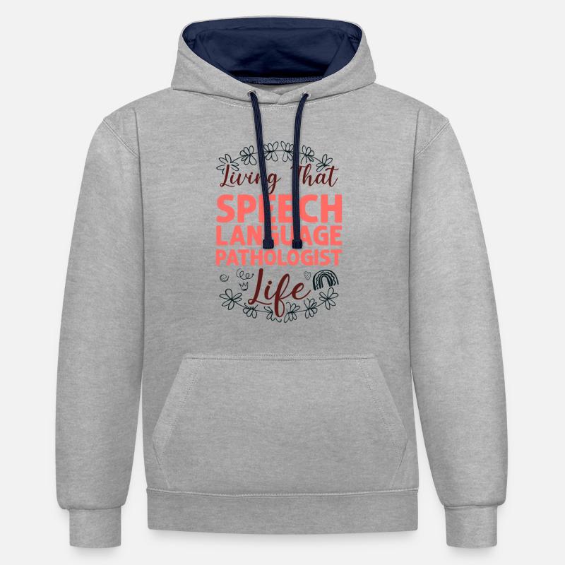 Speech Therapist Therapy Assistant - Kontrast-Hoodie - Grau meliert/Navy